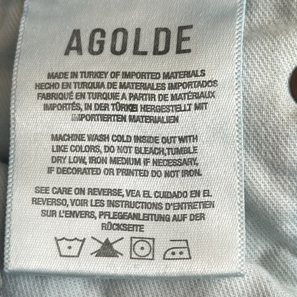 Women’s AGOLDE Mia Mid Rise Relaxed Fit Distressed Straight Leg Jeans Size 27 - Picture 9 of 9